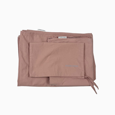 Housse de couette et taie d'oreiller saumon en coton format bassinette (crib size) 100cm x 140cm