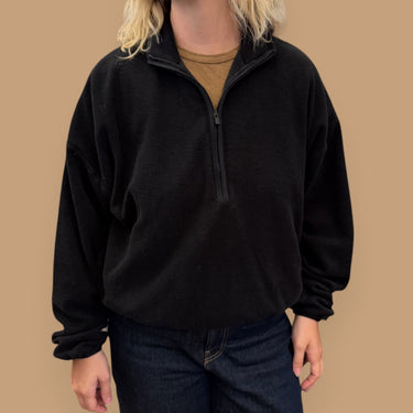 Pull demi-zip noir pour femmes M