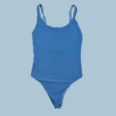 Maillot bleu azur réversible 'terry' et lisse pour femmes XL