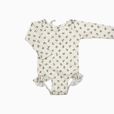 Maillot vanille fleurie texturée 0-3M