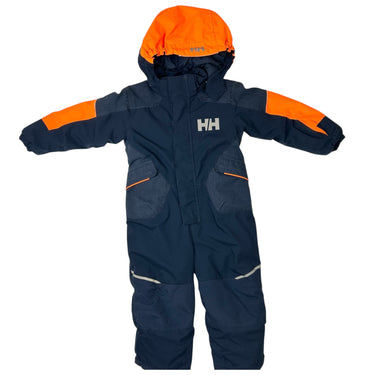 Combi d'hiver à capuchon amovible marine et orange néon 2Y