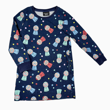 Robe marine à imprimé machine à gommes 5Y