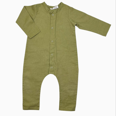 Combi olive en lin et coton 6-12M
