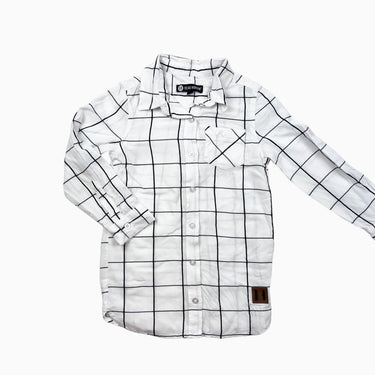 Chemise blanche carreautée noire 4Y