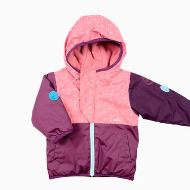 Manteau d'hiver rose et prune doublé en polar 18M