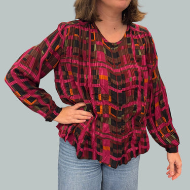 Blouse 'Iruska' magenta en viscose pour femmes M