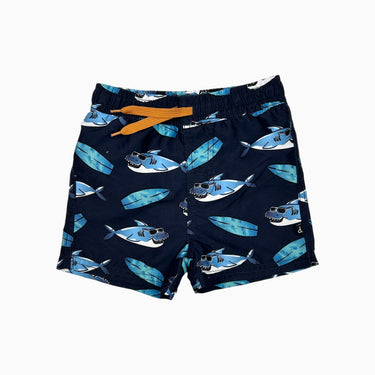 Short maillot avec filet marine 'requins' 2-3Y