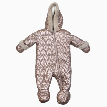 Combi rosegold métallique doublée en peluche 3-6M