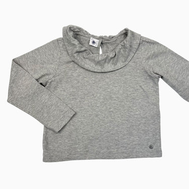 Haut gris en coton avec large col 10Y