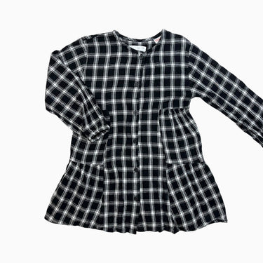 Robe tunique carreautée noire 3-4Y
