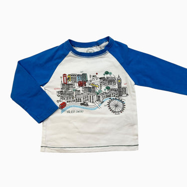 Chandail blanc et bleu 'Ou est Jack ?' 24M