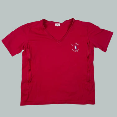 T-shirt d'allaitement rouge 'le meilleur pour la faim' en coton pour femmes L