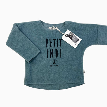 Chandail bleu-vert 'Petit Indi' tout doux 6M