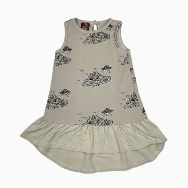 Robe taupe 'île' côtelée 4-5Y
