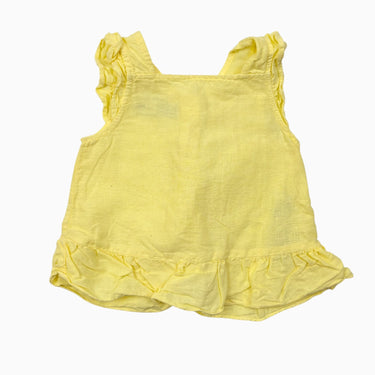 Camisole jaune en lin et coton 12-18M
