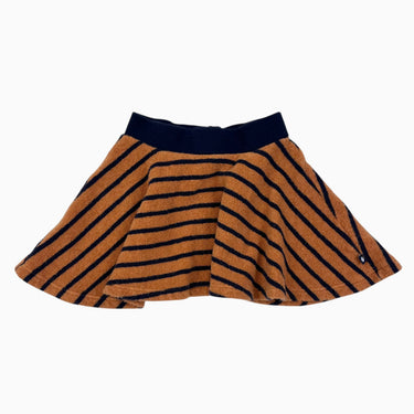 Jupe en ratine orangé et rayures marines 3Y
