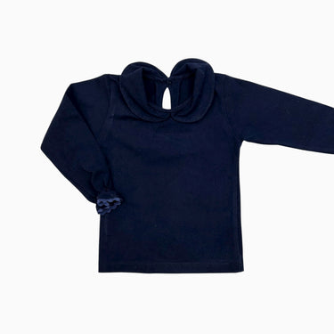 Chandail à col claudine marine (fit slim et petit) 3Y