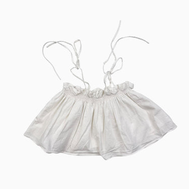 Haut crème à smock cropped et bretelles ajustables 4Y