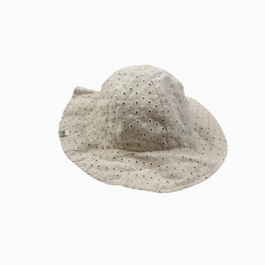 Chapeau beige broderie anglaise 1-2Y