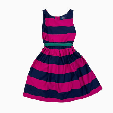 Robe à rayures marine et fushia 10Y