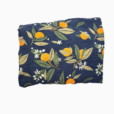 Drap contour marine 'oranges' en mousseline bassinette (crib size)