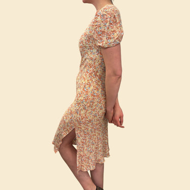 Robe maxi fleurs pêches pour femmes S