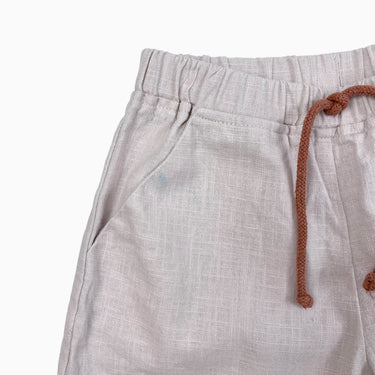 Pantalon rose très pâle en lin 6-7Y