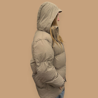 Manteau taupe mega puff pour femmes taille 1 XS-S