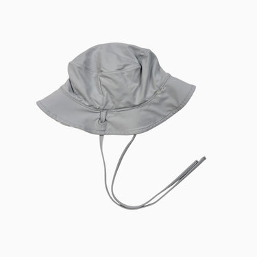 Chapeau de baignade à rayures réversible bleu-gris 42CM 3-6M