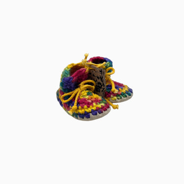 Pantoufles multicolores en tricot de laine 5US