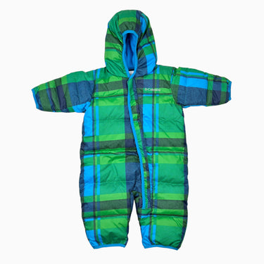 Combi d'hiver carreauté verte et bleue 6M