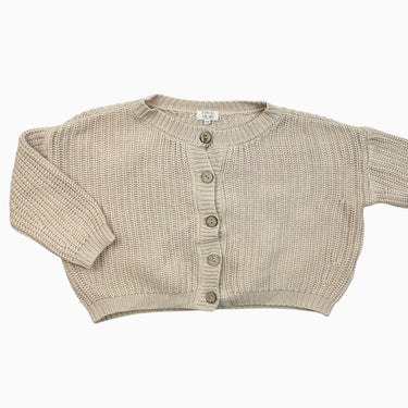 Cardigan vanille en tricot de coton bio 3-4Y