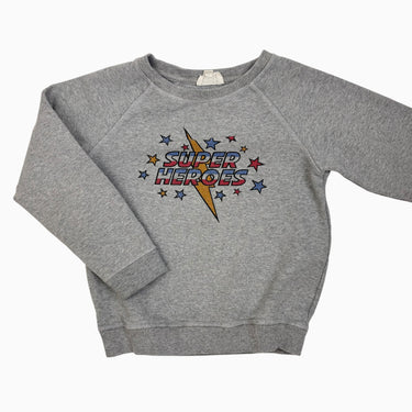Pull gris chiné en coton et élastane 'Super Heroes' 6Y
