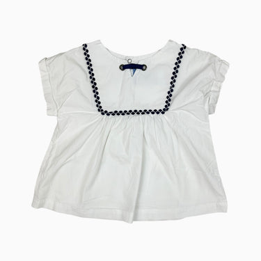 Blouse blanche avec détail marine 5Y