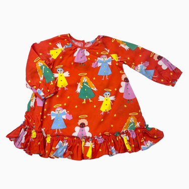 Robe rouge 'anges' en lyocell 18M