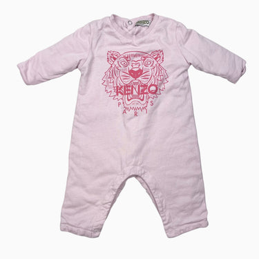 Combi rose en coton matelassé à imprimé tigre 3-6M