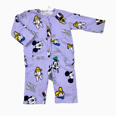 Combi lilas à imprimé Mickey Mouse en coton 6-9M