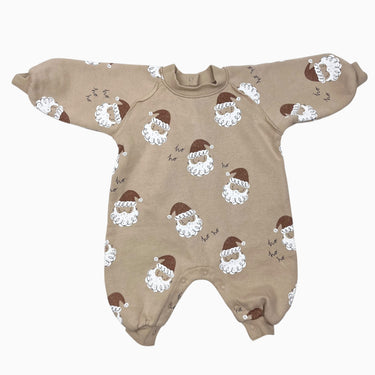 Combi en coton ouaté tan à imprimé Père Noel 0-3M