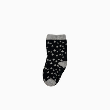 Chausettes noires 'sapins' en laine 12CM 12-18M