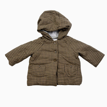 Manteau mi-saison carreauté latté 6M