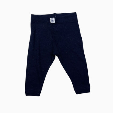 Legging marine profond côtelé en laine 6M