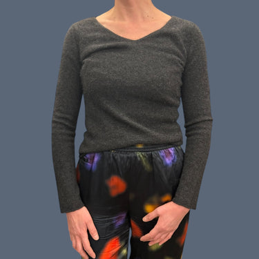 Pull anthracite en cachemire pour femmes S