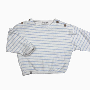Pull à rayures bleues en ratine 18M