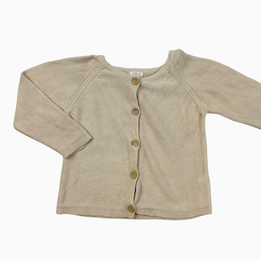 Cardigan vanille en tricot de coton 2-3Y