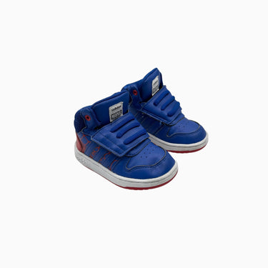 Sneakers bleu royal en cuir à larges velcro à imprimé Spiderman 6 US