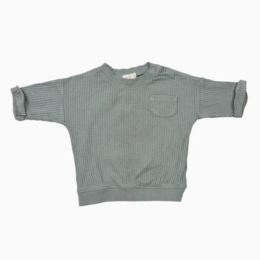 Chandail menthe polaire en coton bio gaufré avec poche 2Y
