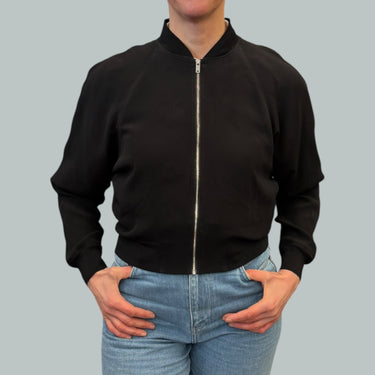 Veste noire en poly et cupro pour femmes M