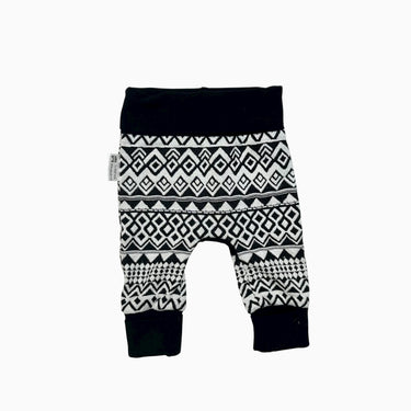 Pantalon blanc et noir à motifs 'aztèque' 9-12M