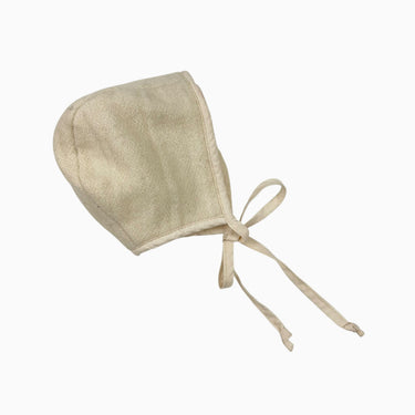 Bonnet vanille en tricot de laine 3-6M