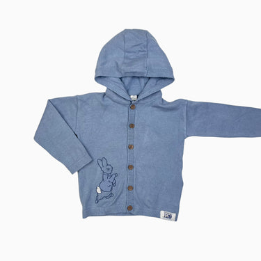 Cardigan à capuchon bleu 'lapin' 12-18M